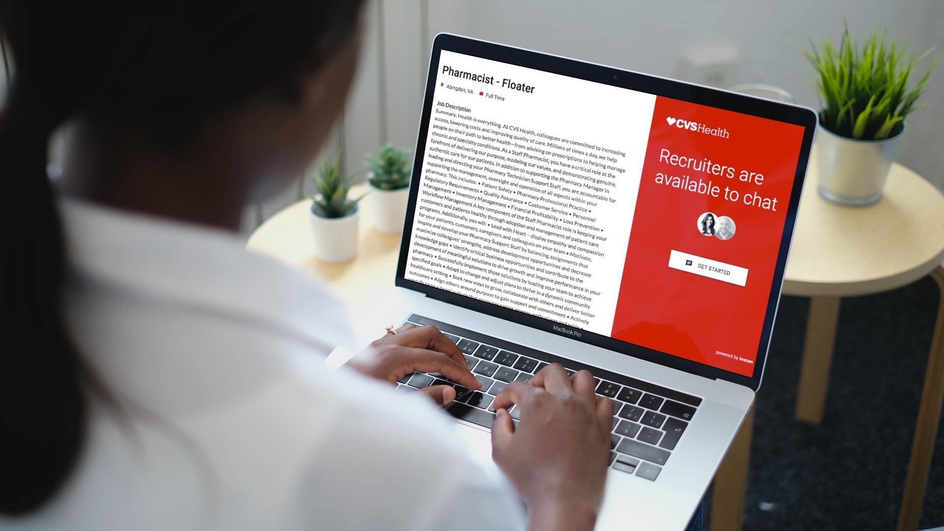 Talroo landing page black woman laptop